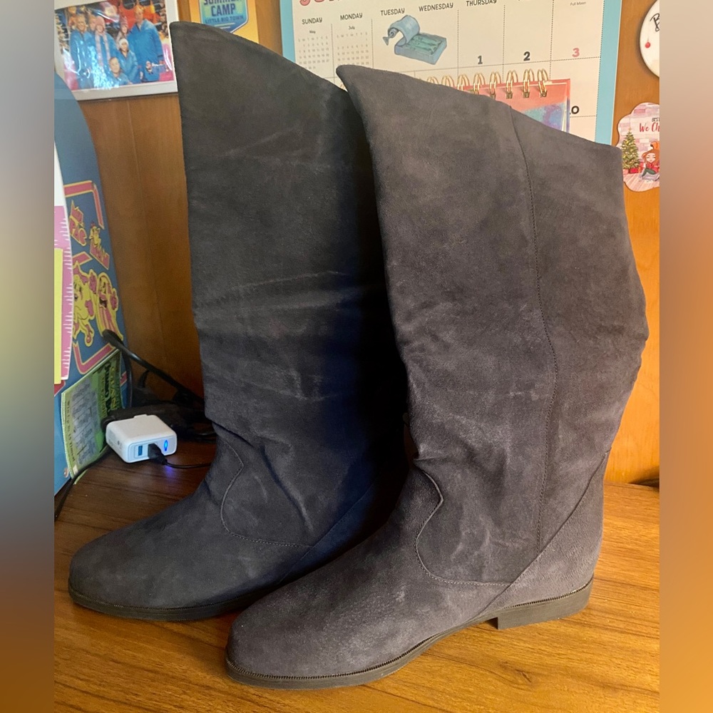 Jack Sprat Houston Charcoal Gray Suede Vintage Boots (Size 9)